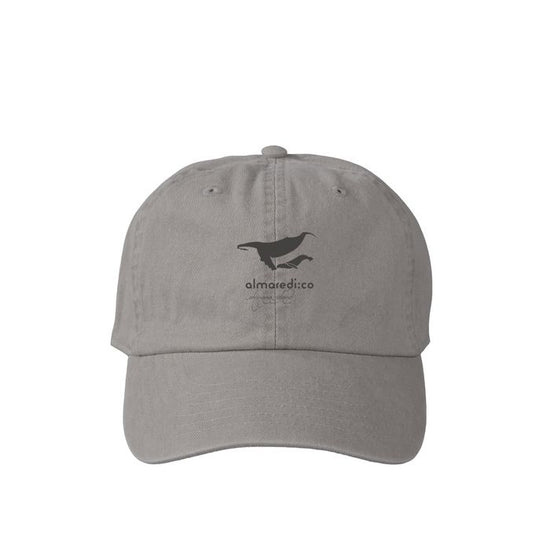 Pigmented cap gray "Humpback whale parent-child bond" monochrome logo