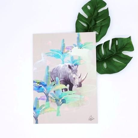 Wild African Art Print (unframed) Holiday Rhino