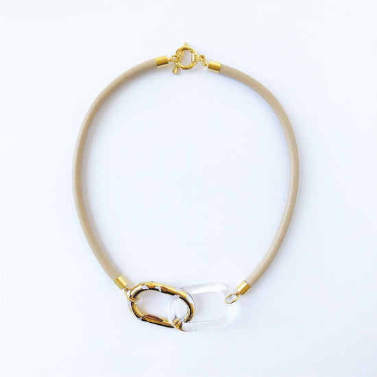 Gold Chain Choker (Leather)