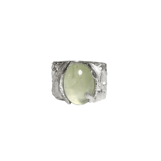 Silver925 Nature Stone Ring (Prehnite)