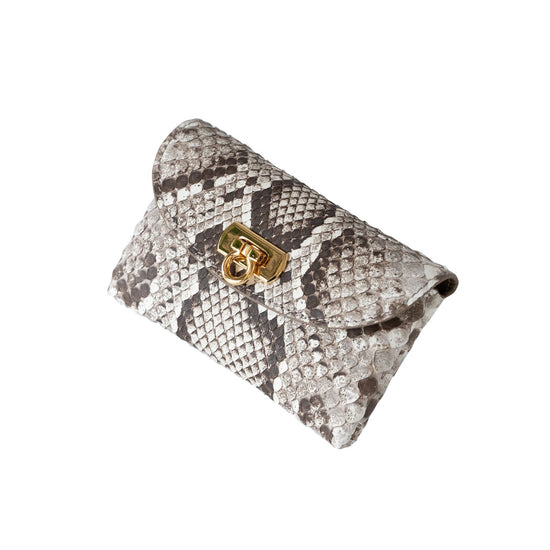 Flap wallet fleur medium python