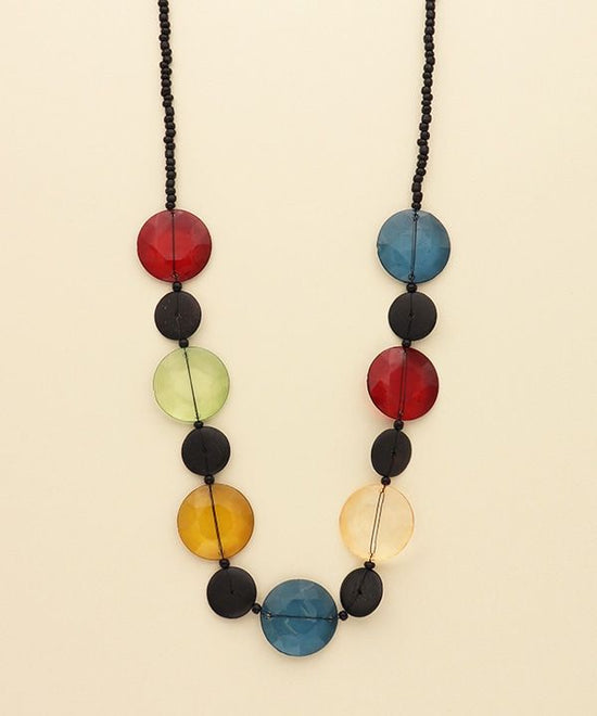 Resin Colorful Plate Necklace A24WPN107MX