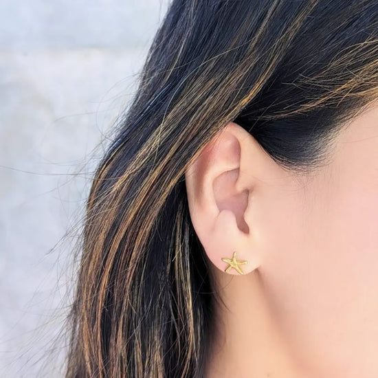 *hitode* 1 pair (Pierced earrings and non-hole pierced earrings made of brass)