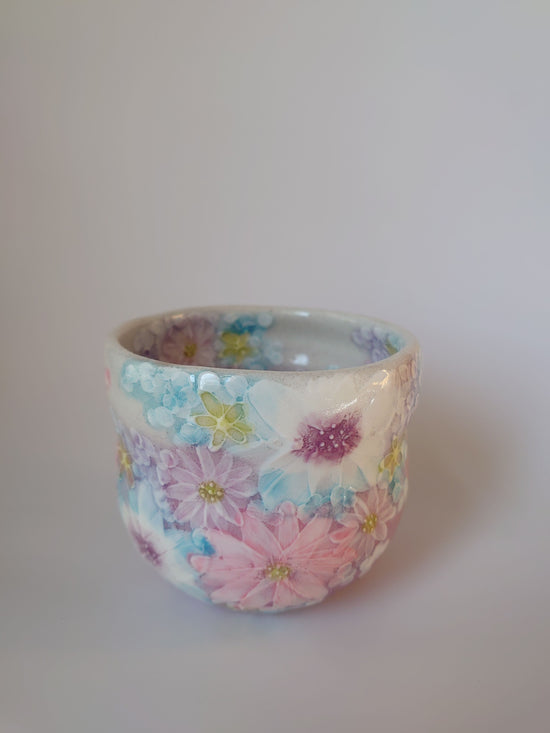 코보 유즈리하 후쿠후 그릇, 연보라색 꽃무늬가 매우 아름다운, 다채로운 꽃 43111