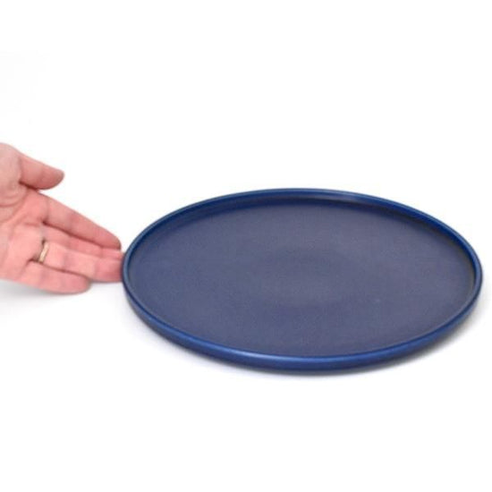 Navy Flat 23cm Round Plate, Blue Color Western Tableware, Round Plate, Made in Japan, Minoyaki, Stylish, Modern