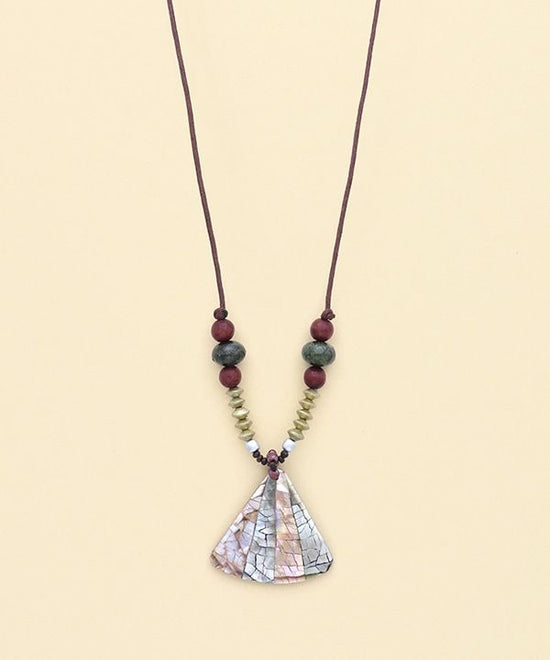 Shell Resin Sunkat Top Necklace A24WPN127RD