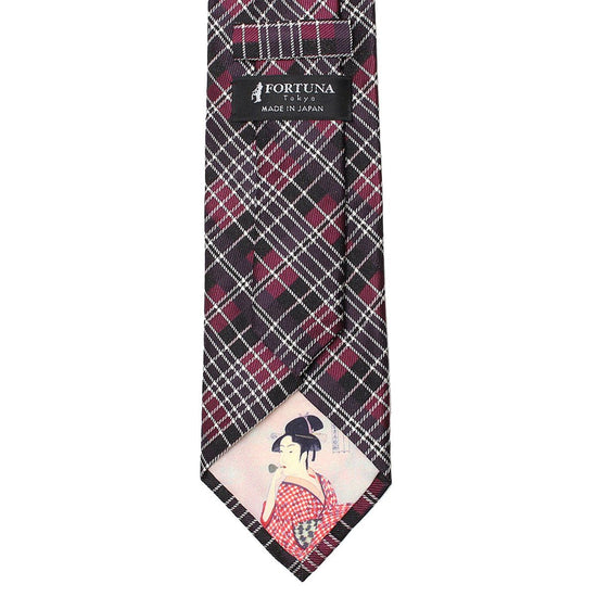 Necktie Nishijin silk check - 20. UKIYOE (Ukiyoe lining) Made in Japan