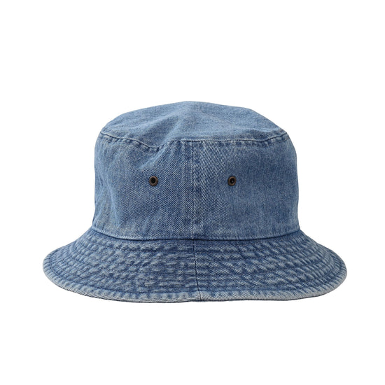 Vintage Motorcycle Large Embroidery / Denim Bucket Hat