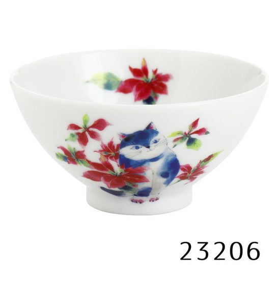 Hidamari Cat Bowl (Poinsettia / Rape Flower)