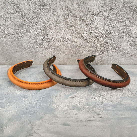 Bangle narrow plus leather