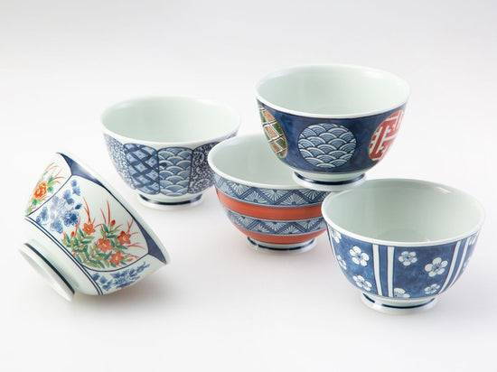 Some-nishiki Pattern Rice Bowl Set of 5