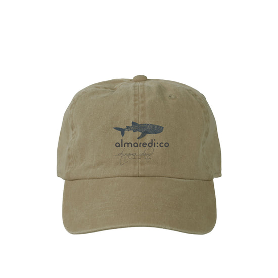 Pigmented cap khaki "Whale shark" monochrome logo