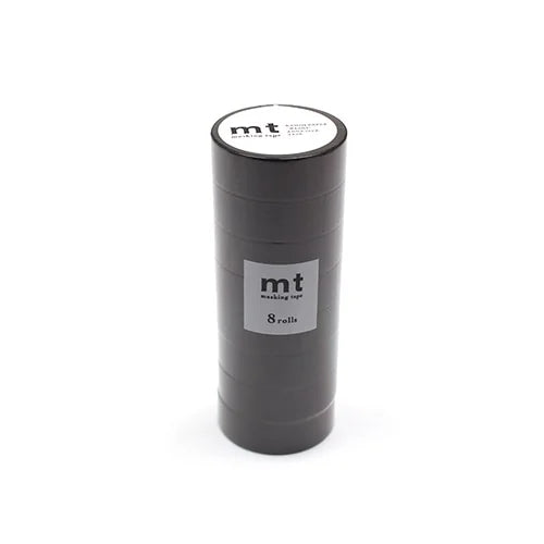 mt Masking Tape 8P – Matte Black (8 rolls), 15mm×7m