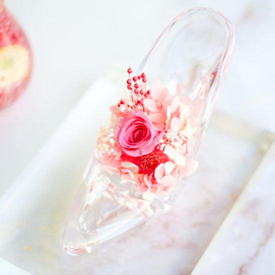 Flower arrangement - glass slipper <pink