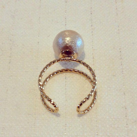 Cotton pearl ring 8mm