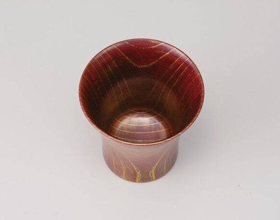 Keyaki Cup Red Gold SX-0585 Lacquered Cup made of zelkova with real gold. It holds a lot of ice.