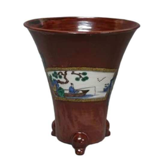 [Eisyou] Orchid Bowl, Kutani design on absorbent paper