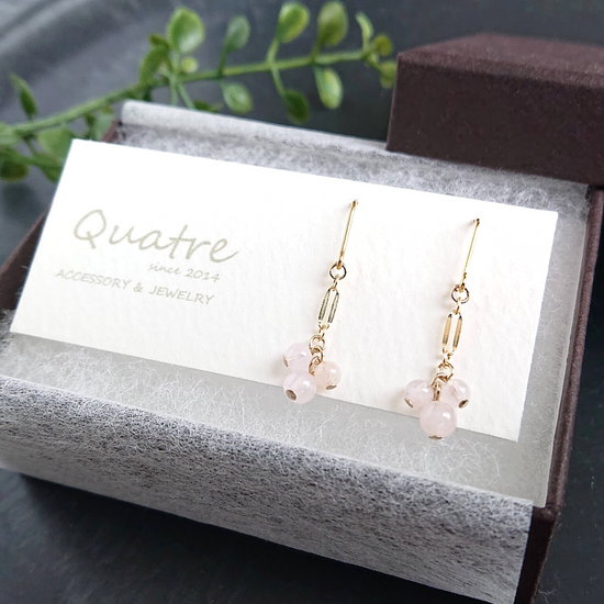 Morganite Pierced earrings maru