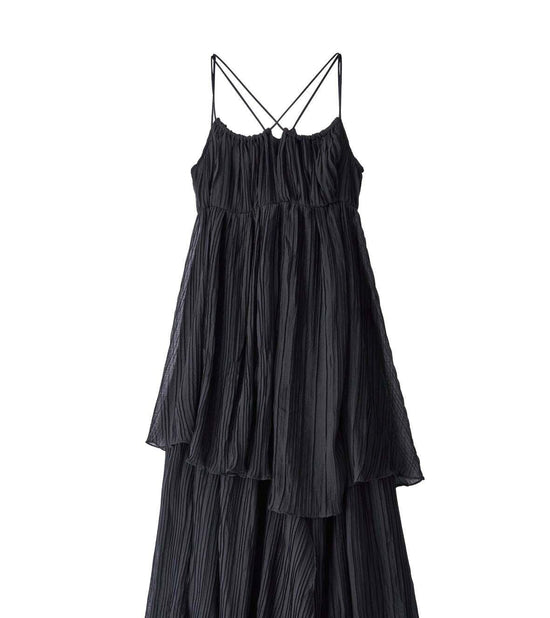 Layered Pleats One Piece/Black