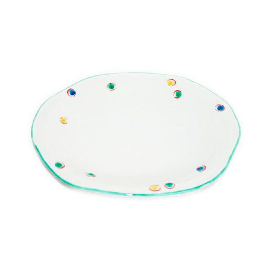 [Eisyou] 8" oval dish with polka dot design