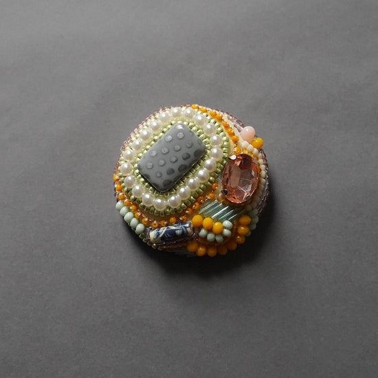 Exotic Brooch 5 Bead Embroidery Colorful