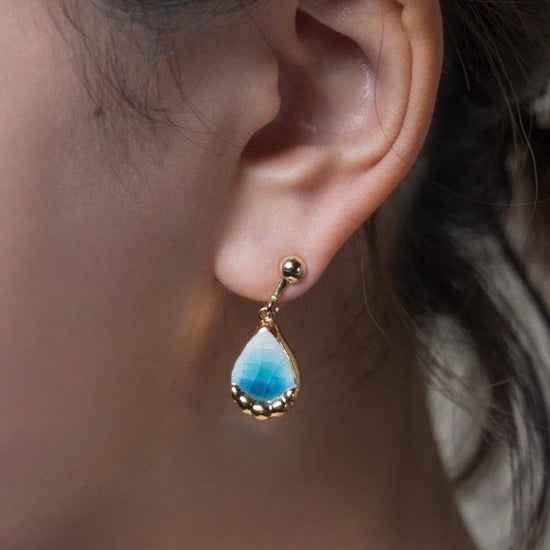 [TOWANY]Clip-on earrings Shaking drop (blue)