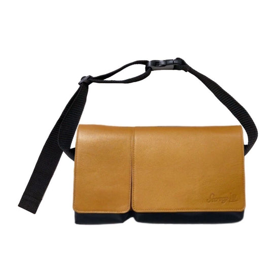 Nylon and cowhide body and hip bag