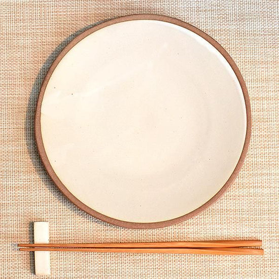 Blanc Soil Plate, medium white, Western tableware, round medium plate, made in Japan, Minoyaki, stylish, modern