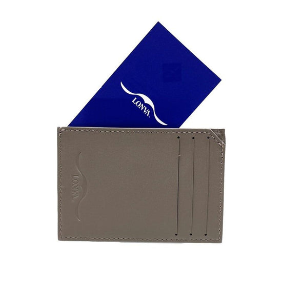 Slim Card Case (Turquoise and Taupe) Venice