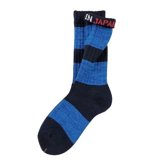 "Mix Border -blue-" Socks