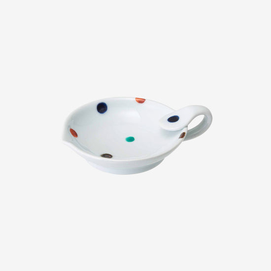 Multi Small Dish with Colored Polka Dots