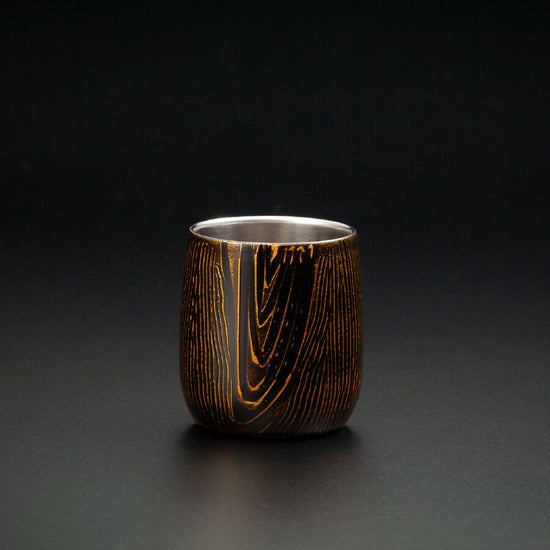Lacquer polished cup, double structure, Wamodan series, Dharma, Ebony SCW-D201