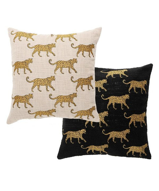 Leopard embroidered cushion cover (2 colors) 45cm M30-2538