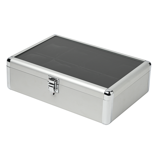 Aluminum watch case for 8 watches, 8 watch collection case, made of aluminum, 1 piece ES-SE54030AL