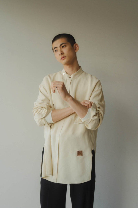 High End- stand collar Cupra Shirt/Ivory (unisex)