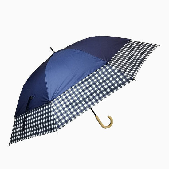 Transform Umbrella Solid Color and Checkered Pattern Hem Spreading Umbrella Wind-away Umbrella Sunny / Rainy Body Lining Black Coated