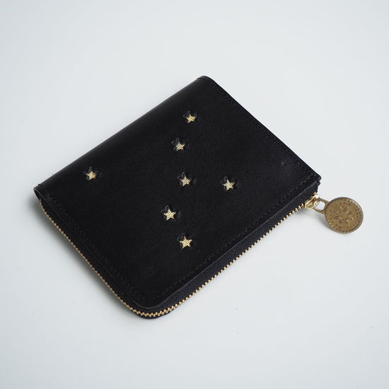 L-Shaped Zipper Wallet ( CYGNUS Black) CYGNUS Star Cowhide