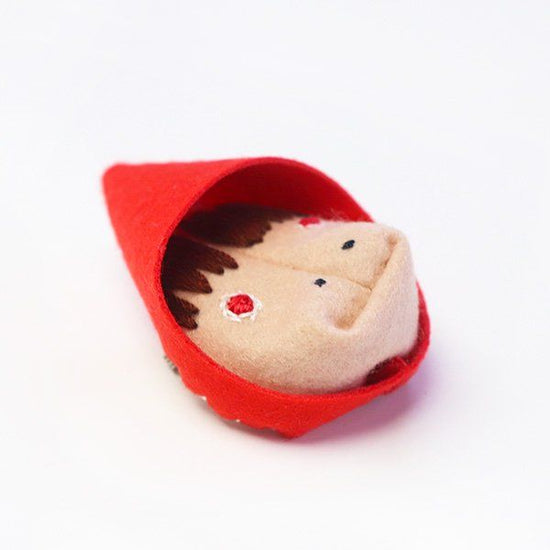 pokefasu pokefasu 3D face brooch zukin-chan felt brooch badge