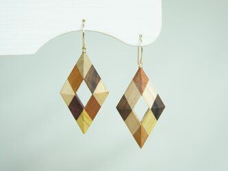 Wood Crystal Diamond Earrings