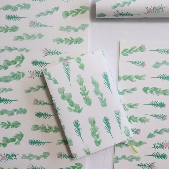 Green Grass and Flowers Wrapping Paper A3
