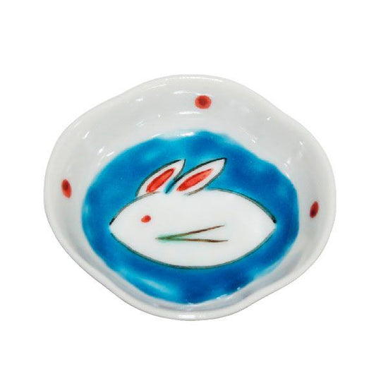 [Eisyou] Wooden gourd bean dish with snow rabbit design