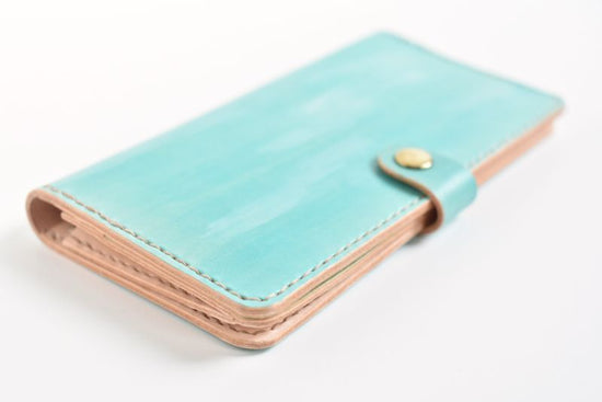 Sky blue No.90 (long wallet with two folds)