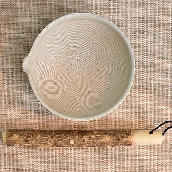 Hiwa glaze 5" mortar, green type, Japanese tableware, mortar, made in Japan, Minoyaki