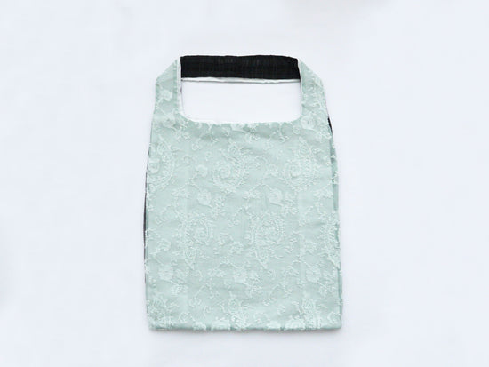 TWINS bag <L> [Ice Green Paisley × Black Check]