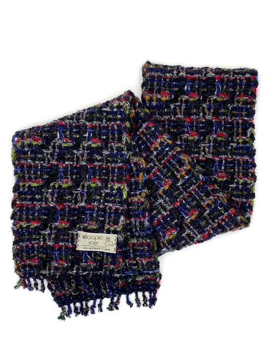 Handwoven tweed scarf | mid ♭129 [made with apparel leftover yarn]