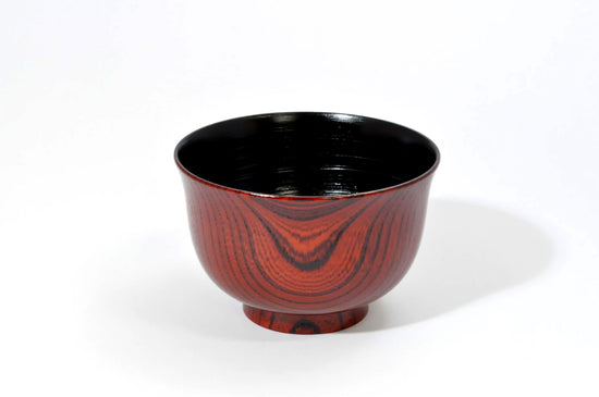 Zelkova 3.7 Feather Warped Soup Bowl, Akazuri, Inner Black Rust SO-0581