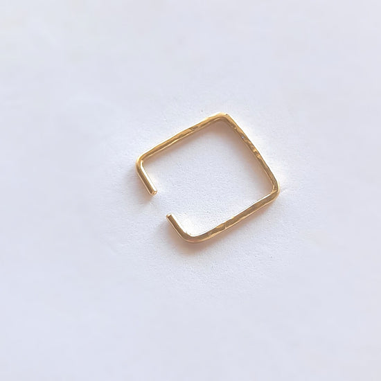 Square ear cuff: hammered finish