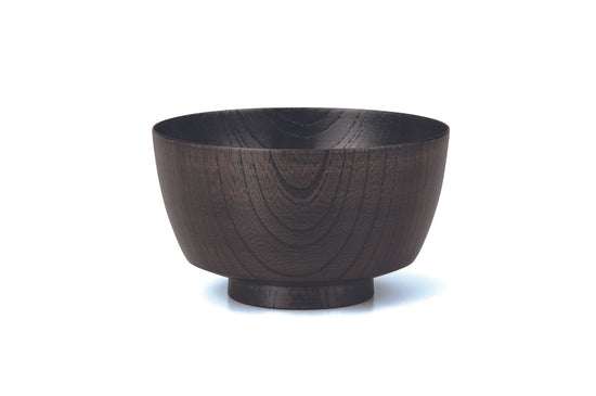 Japanese Yamanaka-nuri wooden Zoni Bowl, Zelkova 4.3 bowl, Kurozuri SO-0502
