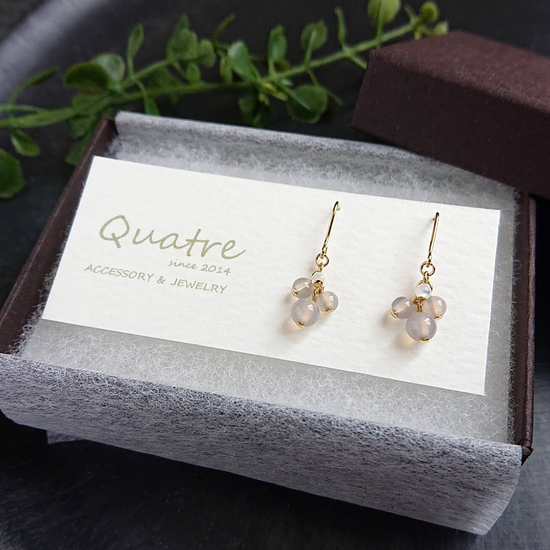 그레이 오닉스 피어싱 이어링 콰트르