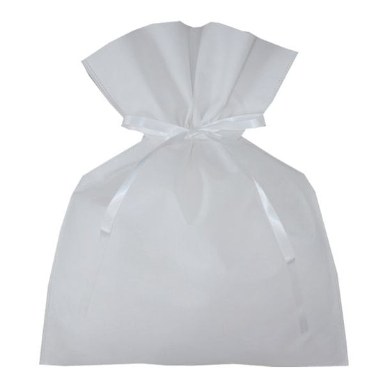 Nonwoven Gift Bag L Size Nonwoven Pouch with Satin Ribbon, Gussetless, Pack of 100 LC962